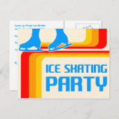 Retrostreifen : Eis-Skaten-Party Einladung (Vorne/Hinten)