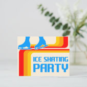 Retrostreifen : Eis-Skaten-Party Einladung (Stehend Vorderseite)