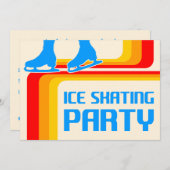 Retrostreifen Eis Skaten Party Einladung (Vorne/Hinten)