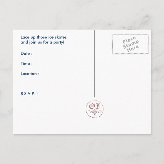 Retrostreifen Eis Skaten Party Einladung (Rückseite)
