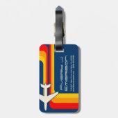 Retrostreifen Gepäckmarke Gepäckanhänger (Rückseite vertikal)