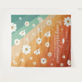 Retrostreifen | Hintergrund des Abschluss-Fotos Wandteppich (Vorderseite (Horizontal))