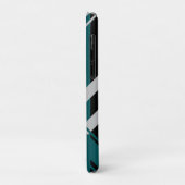 Retrostreifen mit Monogramm, schwarz, grau, Aquama Case-Mate iPhone Hülle (Hinten/Links)