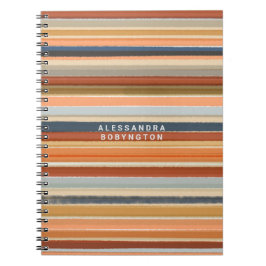 Retrostreifen mit Monogramm Vintage, farbige abstr Notizblock