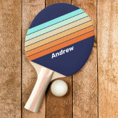 Retrostreifen mit Vintagem Stil mit Namen Tischtennis Schläger