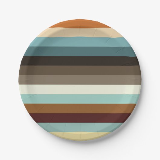 Retrostreifen Pappteller (Vorderseite)