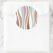 Retrostreifen Runder Aufkleber (Tasche)