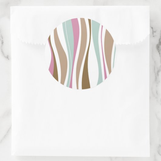 Retrostreifen Runder Aufkleber (Tasche)