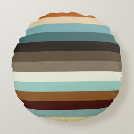 Retrostreifen Rundes Kissen