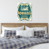 Retrostyling-Meerjungetikett Leinwanddruck (Insitu (Schlafzimmer))