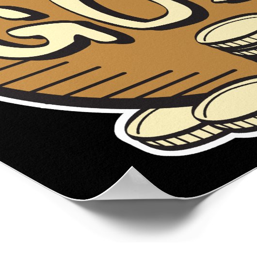 Retrotopf aus Gold Poster (Ecke)