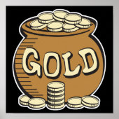 Retrotopf aus Gold Poster (Vorne)