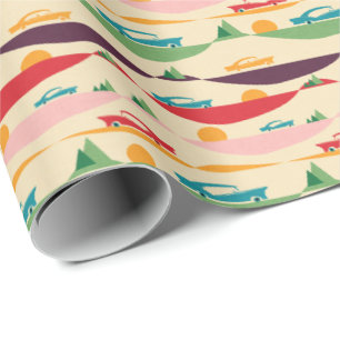 Retrourlaub beige geschenkpapier