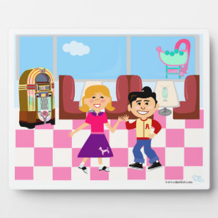 Retroville Diner Dance Kinder Vintager Cartoon Art Fotoplatte