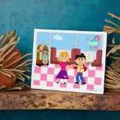 Retroville Diner Dance Kinder Vintager Cartoon Art Fotoplatte (Seite)