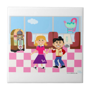 Retroville Sock Hop Diner Fliese