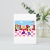 Retroville Sock Hop Diner Postkarte (Stehend Vorderseite)