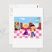 Retroville Sock Hop Diner Postkarte (Vorne/Hinten)