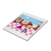 Retroville Socken-Hopfenrestaurant Fliese (Seite)