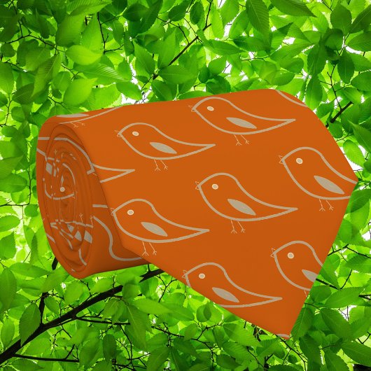 Retrovögel in verbrannter Orange - moderne Krawatt Krawatte