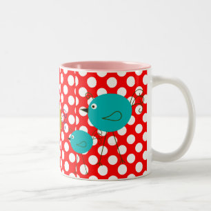 Retrovögel Zweifarbige Tasse