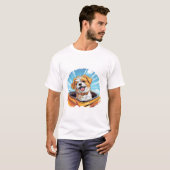 Retrowagen Hundefahrt Idee T-Shirt (Vorne ganz)