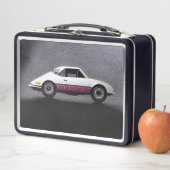 Retrowagen in Weiß und Rosa Metall Brotdose (Beispiel)