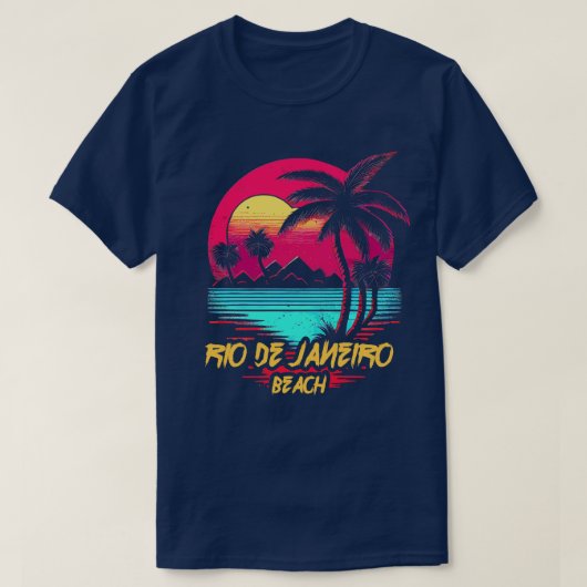 Retrowave Beach Rio de Janeiro Beach T-Shirt (Design vorne)