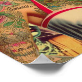 Retrowave-Button-Up-Collage Poster (Ecke)