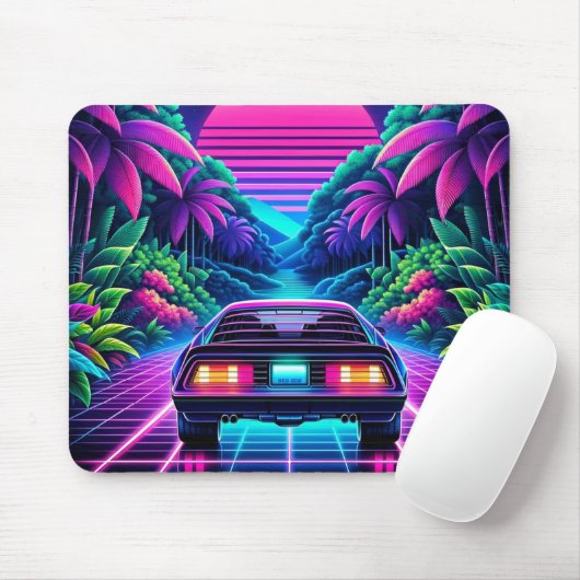 Retrowave Car Mousepad (Mit Mouse)