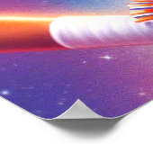 Retrowave Cheerleader-Button Poster (Ecke)