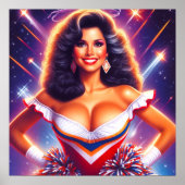 Retrowave Cheerleader-Button Poster (Vorne)