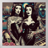 Retrowave Goth Girls Poster (Vorne)