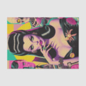 Retrowave Goth Woman Collage Seidenpapier (Vorderseite)