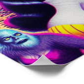 Retrowave Gothic Woman Poster (Ecke)