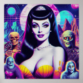 Retrowave Gothic Woman Poster (Vorne)