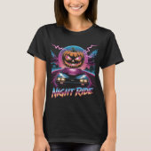 Retrowave Halloween Pumpkin Night Ride T - Shirt | (Vorderseite)