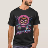 Retrowave Halloween Pumpkin Night Ride T - Shirt | (Vorderseite)