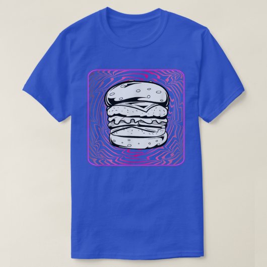 Retrowave Hamburger Cheeseburger T-Shirt (Design vorne)