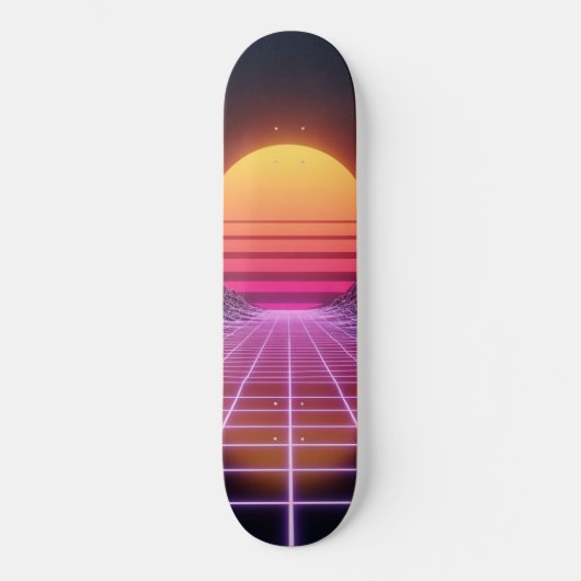 Retrowave Landscape Skateboard (Vorderseite)