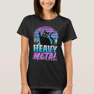 Retrowave Pastel Goth Cat 80er Synthwave Retro Hea T-Shirt