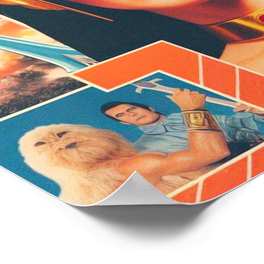 Retrowave Sci-Fi Kriegerfrauen Poster (Ecke)