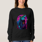 Retrowave Shark Cool Retro 80s Inspired Sweatshirt (Vorderseite)