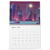 Retrowave Synthwave Cityscapes bis Night 2022 Kalender (Feb 2027)
