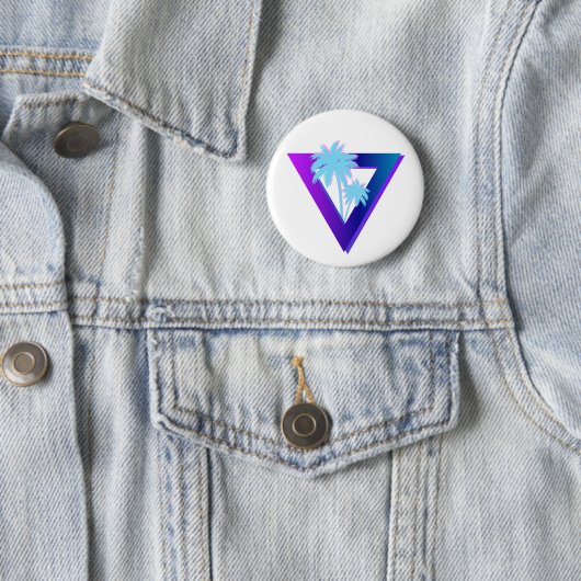RETROWAVE SYNTHWAVE PALM BÄUME TRIANGLE BUTTON (Beispiel)