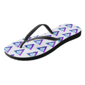 RETROWAVE SYNTHWAVE PALM BÄUME TRIANGLE FLIP FLOPS BADESANDALEN (Schrägansicht)