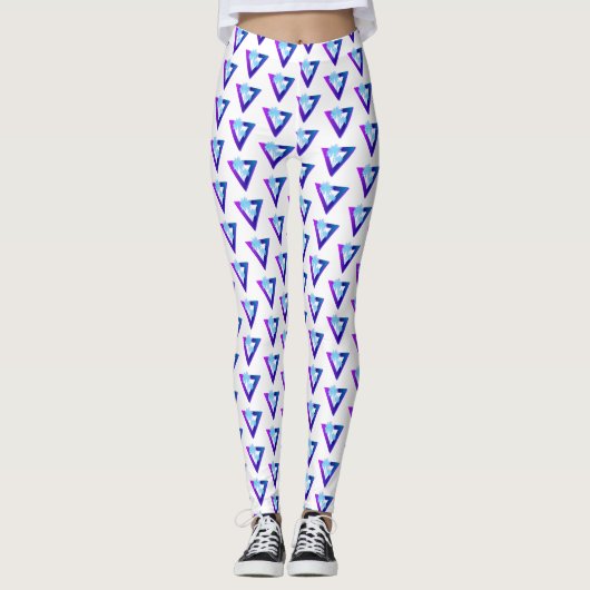 RETROWAVE SYNTHWAVE PALM BÄUME TRIANGLE LEGGINGS (Vorderseite)