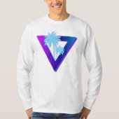 RETROWAVE SYNTHWAVE PALM BÄUME TRIANGLE LONGSLEEVE T-Shirt (Vorderseite)