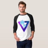 RETROWAVE SYNTHWAVE PALM BÄUME TRIANGLE RAGLAN T-Shirt (Vorne ganz)
