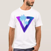 RETROWAVE SYNTHWAVE PALM BÄUME TRIANGLE SHIRT (Vorderseite)
